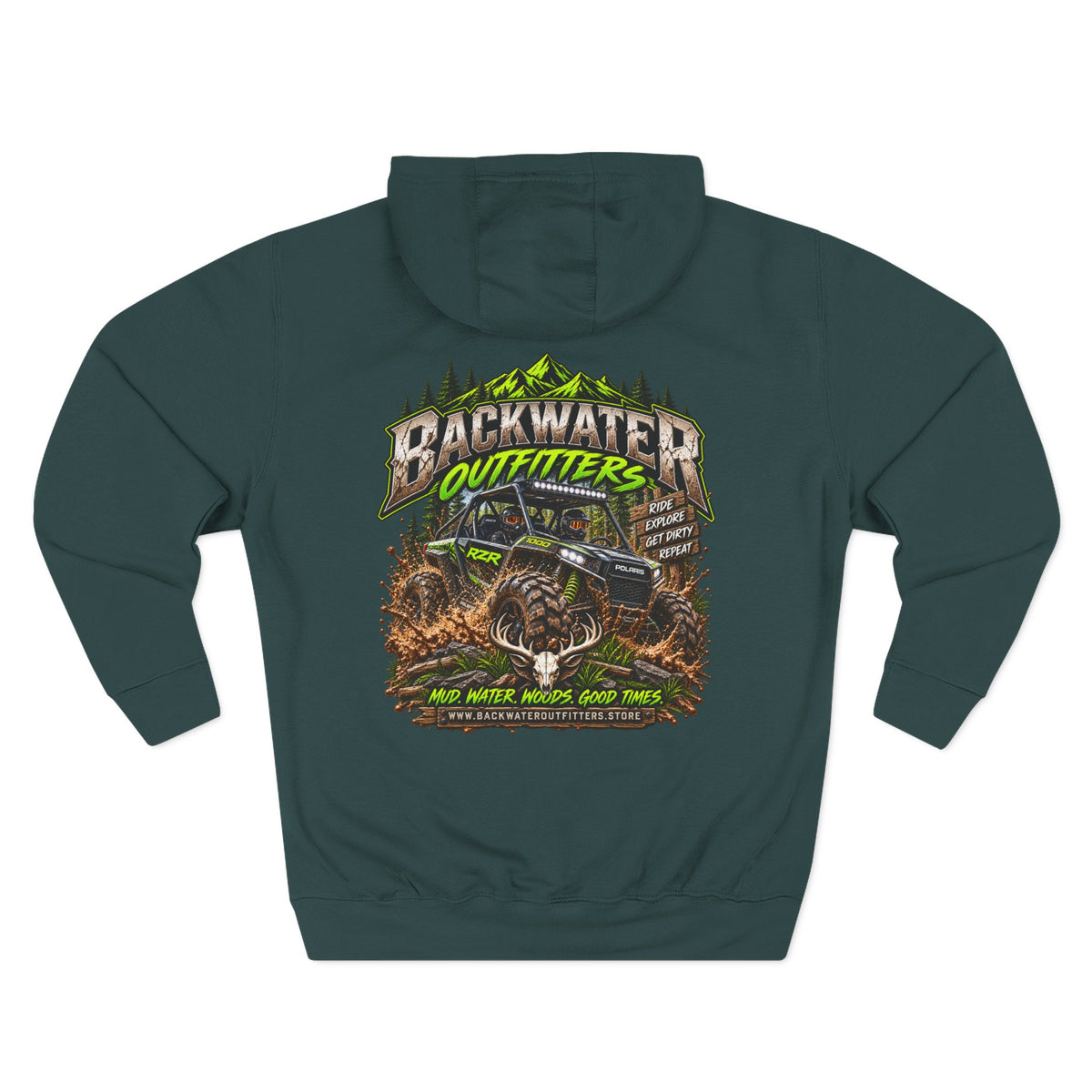 Backwater Outfitters Hoodie — Off‑Road Adventure Fleece Pullover