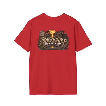 Simply Backwater Outfitters Fishing Tee – Sunset Swamp Outdoor Shirt Printify