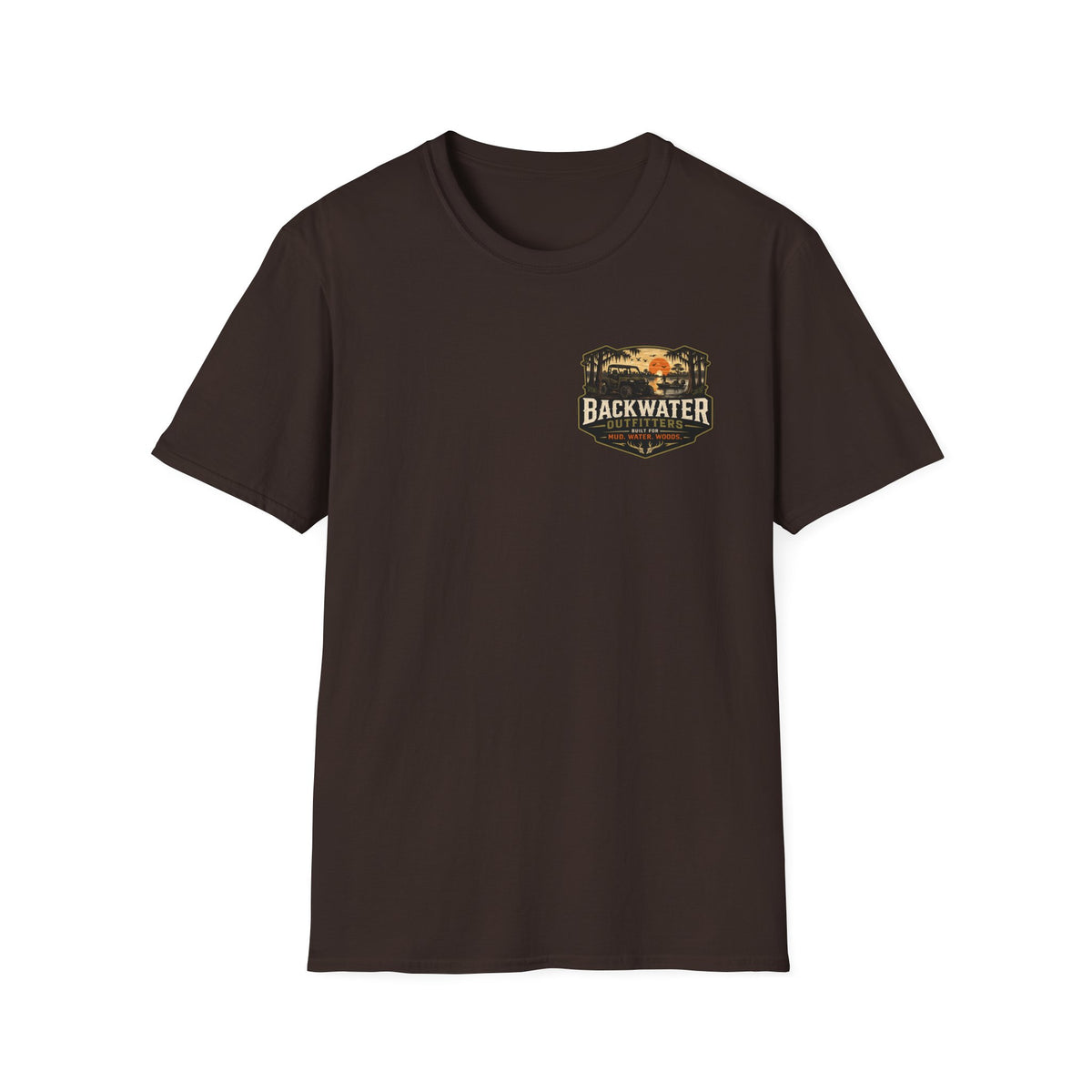 Backwater Outfitters Retro Bass Fishing Logo T-Shirt Printify