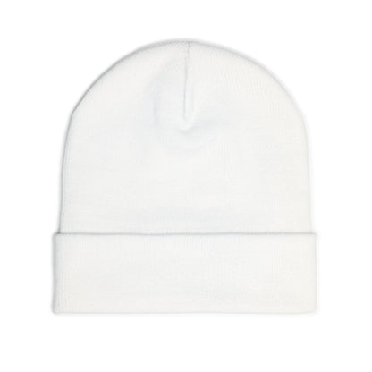 James Luker Embroidered Skull Antlers Knit Beanie — Winter Hat with Gothic Logo Printify