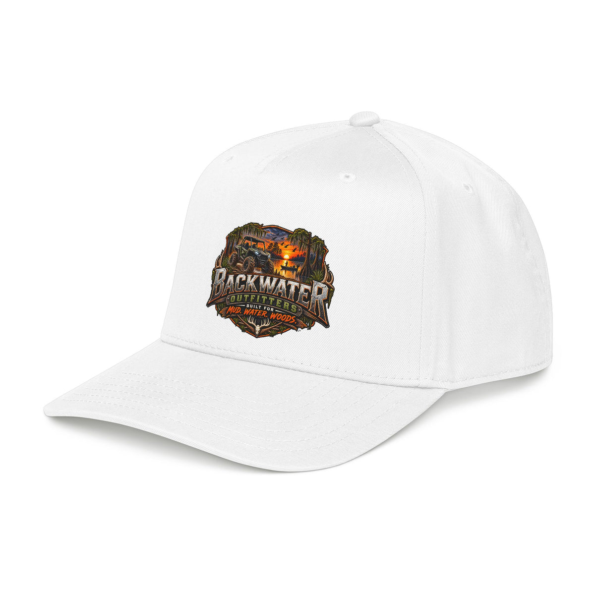 Backwater Outfitters Camping Cap — Retro Outdoor Fishing Hat Printify