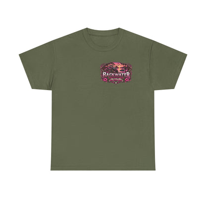 Backwater Outfitters Graphic Tee — Retro Sunset Fishing ATV Shirt