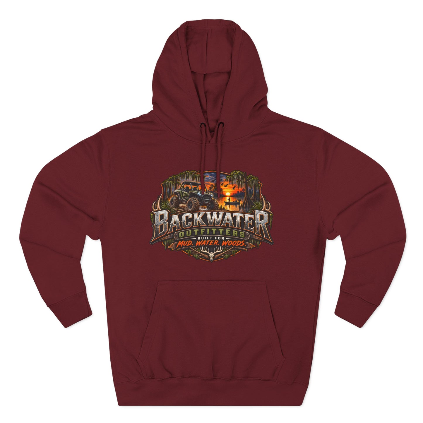 Backwater Outfitters Fishing Hoodie — "Master Baiter" Graphic Pullover