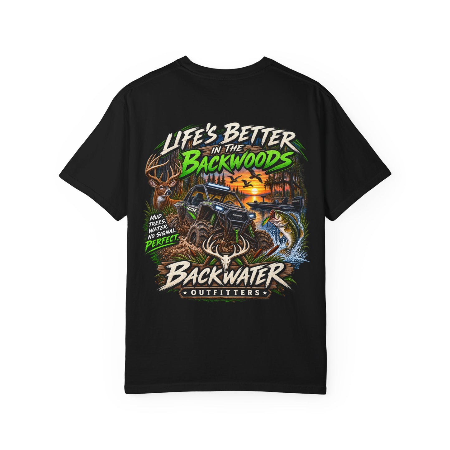 Backwater Outdoor Logo T-Shirt — Retro Fishing & Camping Tee
