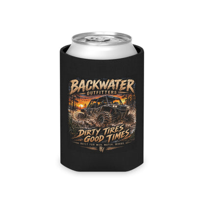 Backwater Outfitters Can Cooler — "Dirty Tires, Good Times" Off‑Road Beverage Koozie
