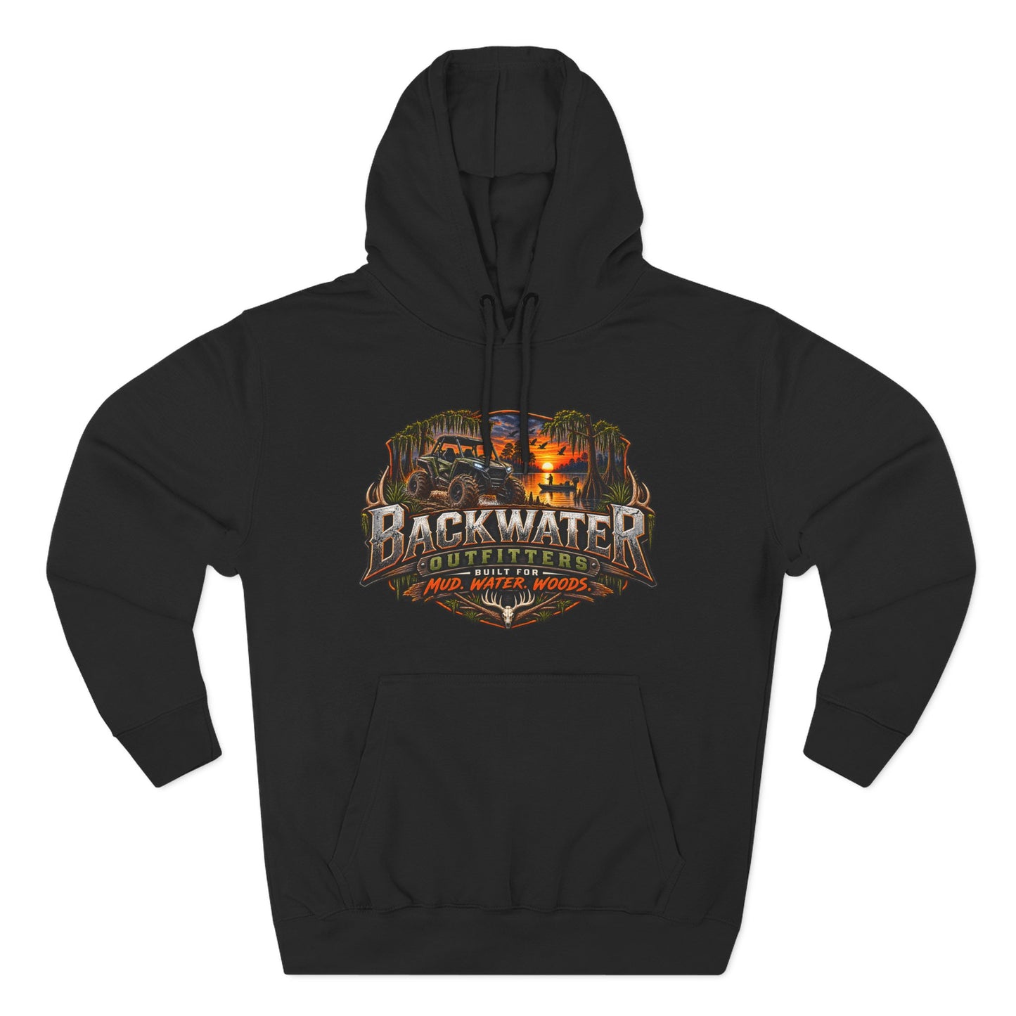 Backwater Outfitters Fishing Hoodie — "Master Baiter" Graphic Pullover