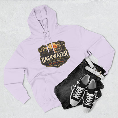 Backwater Outfitters Fishing Hoodie — “My Retirement Plan Has a Trolling Motor” Graphic