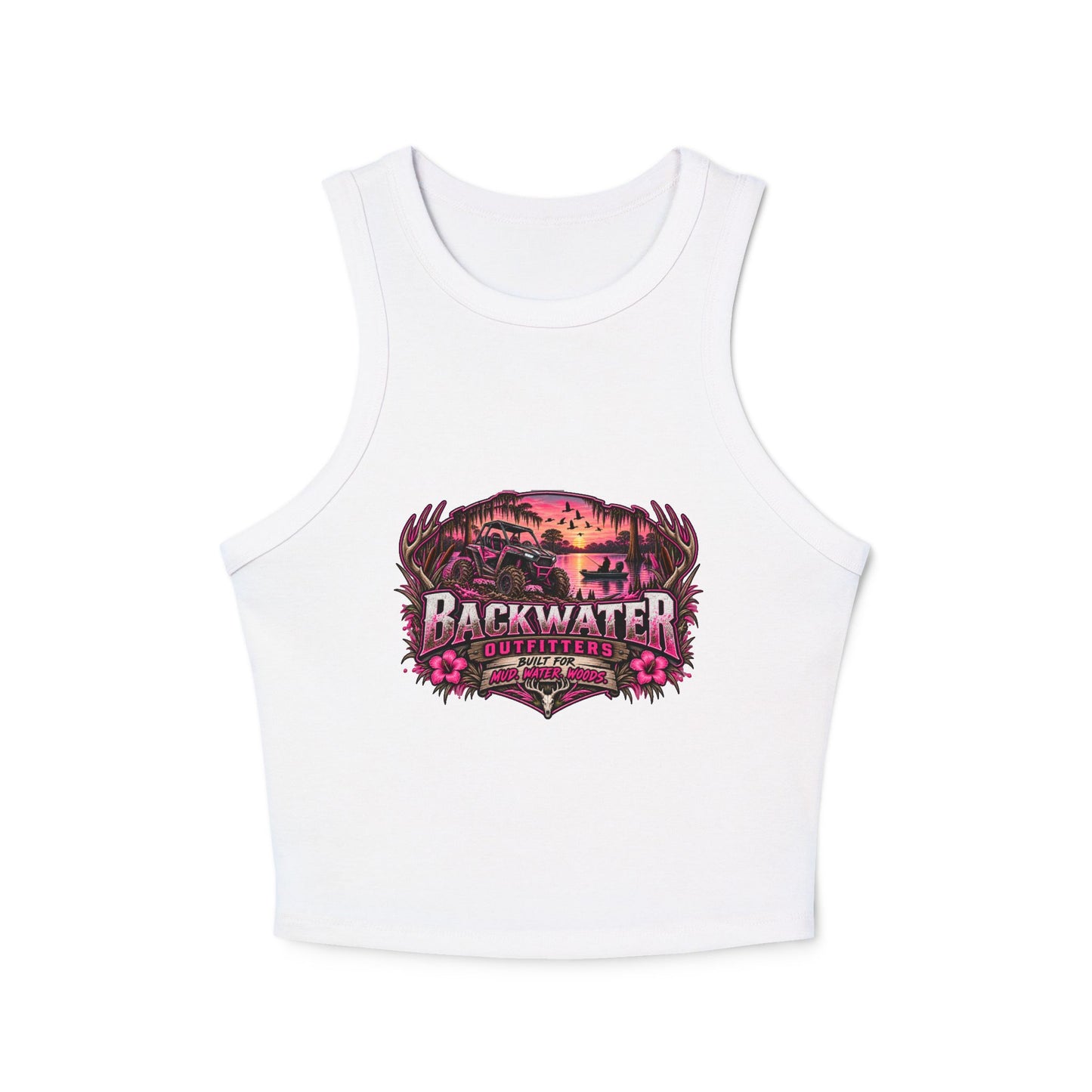 Backwater Hooked Tank Top — Women's Fishing Racerback Graphic
