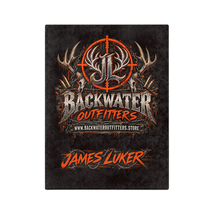 Backwater Outfitters Personalized Velveteen Blanket — "James Luker" Hunting Logo Throw Printify