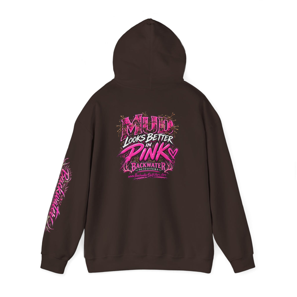 Girl Backwater Outfitters "Mud Looks Better Pink" Hoodie Printify