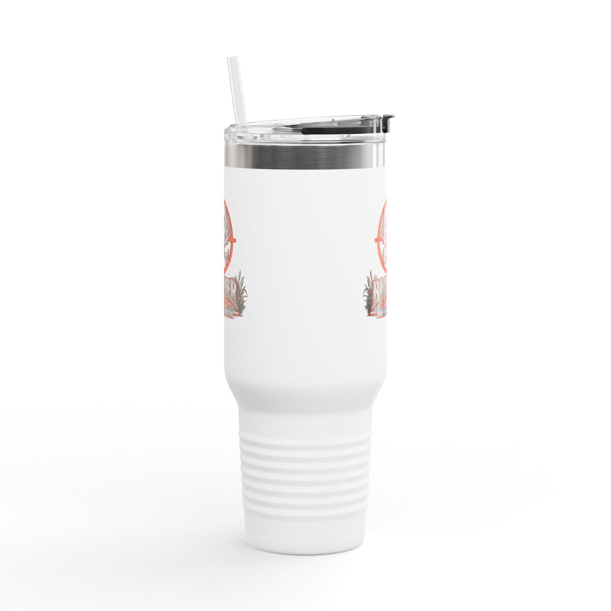 James Luker Backwater Hunting Logo 40oz Insulated Travel Mug Printify