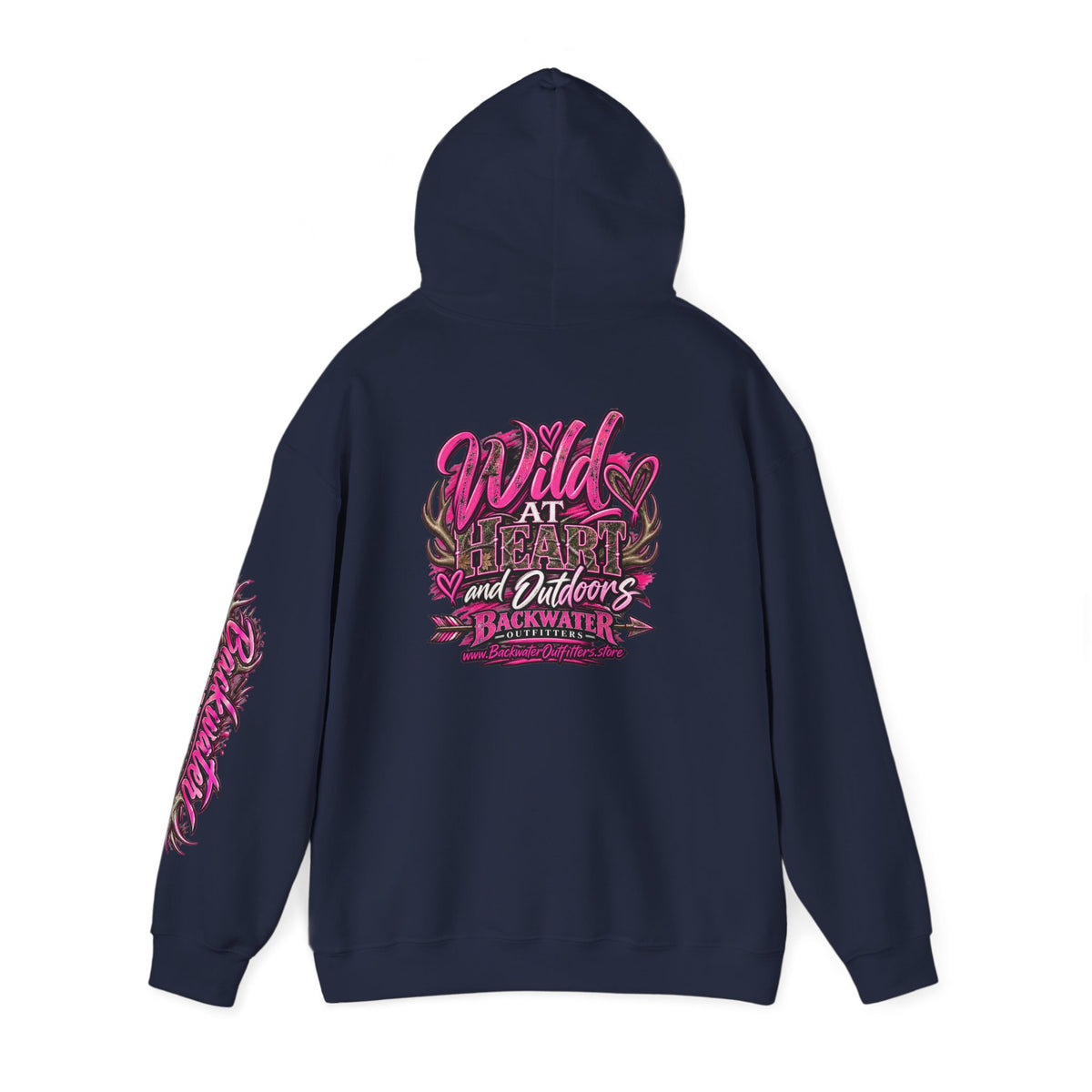 Backwater 'Wild At Heart' Hoodie – Outdoors Adventure Pullover Printify