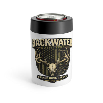 Backwater Outfitters Can Cooler – "Silence. Hunt. Repeat." Hunting Beer Can Holder