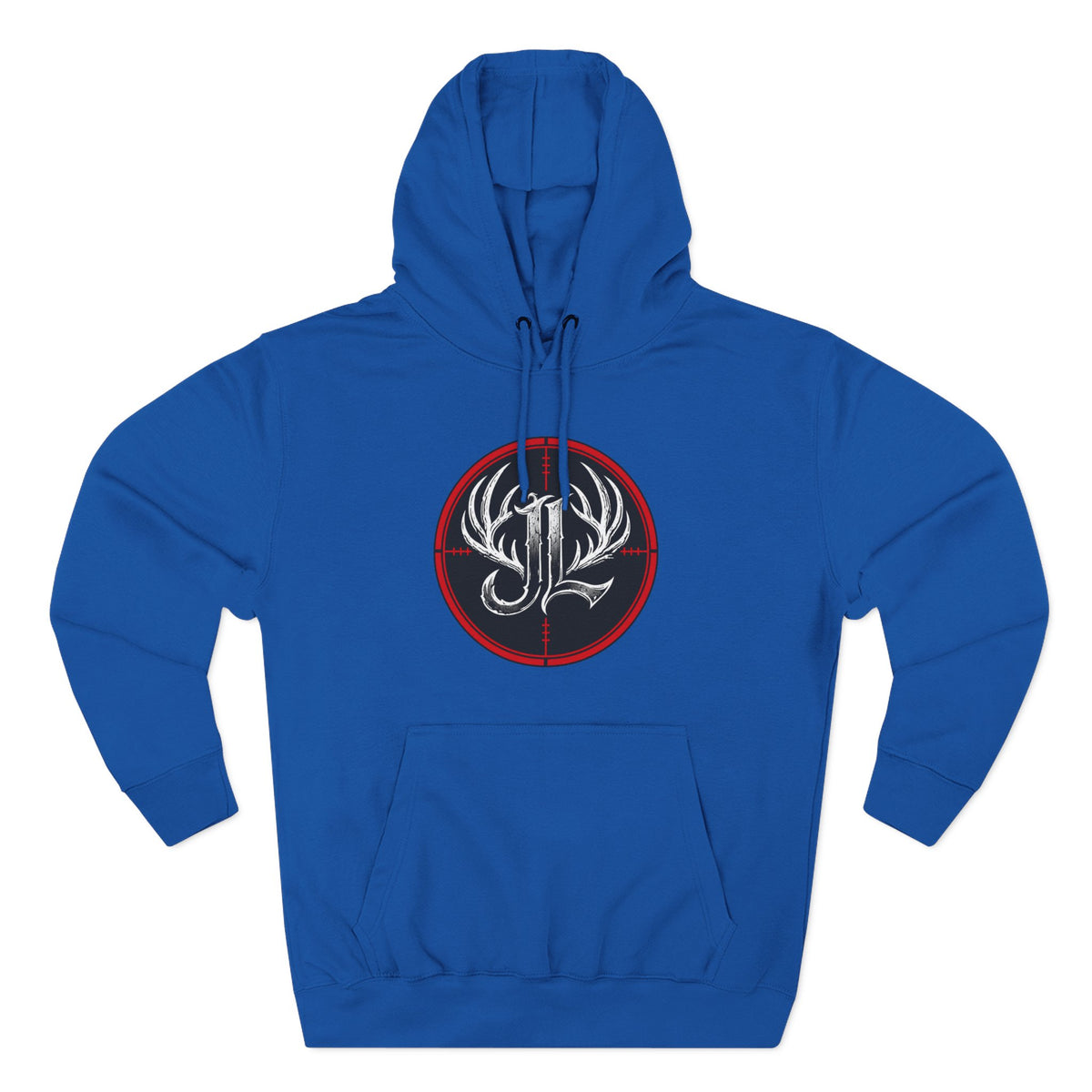 James Luker Hunting Logo Hoodie — Backwater Outfitters Antler Crest Fleece Hoodie Printify