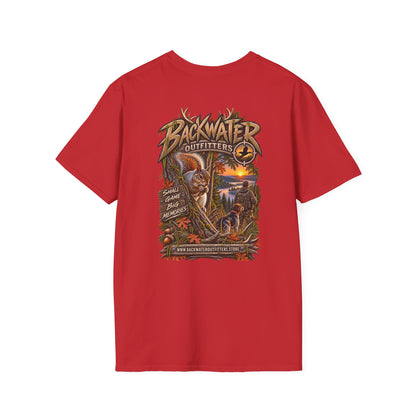 Backwater Outfitters Fishing T-Shirt — Outdoor Sunset Graphic Tee Printify