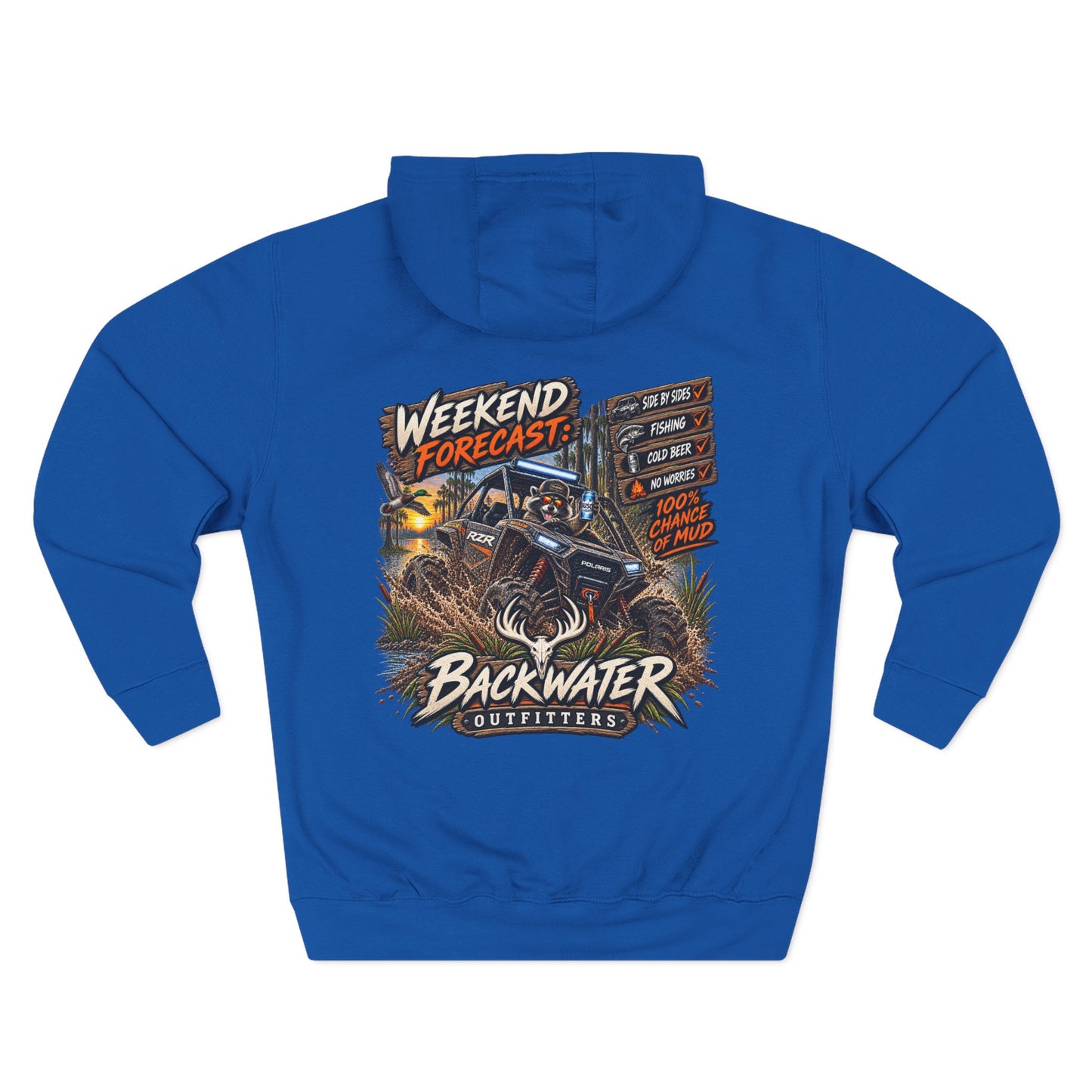 Backwater Outfitters "Weekend Forecast" Off-Road Hoodie — ATV Mud Riding Graphic Hoodie