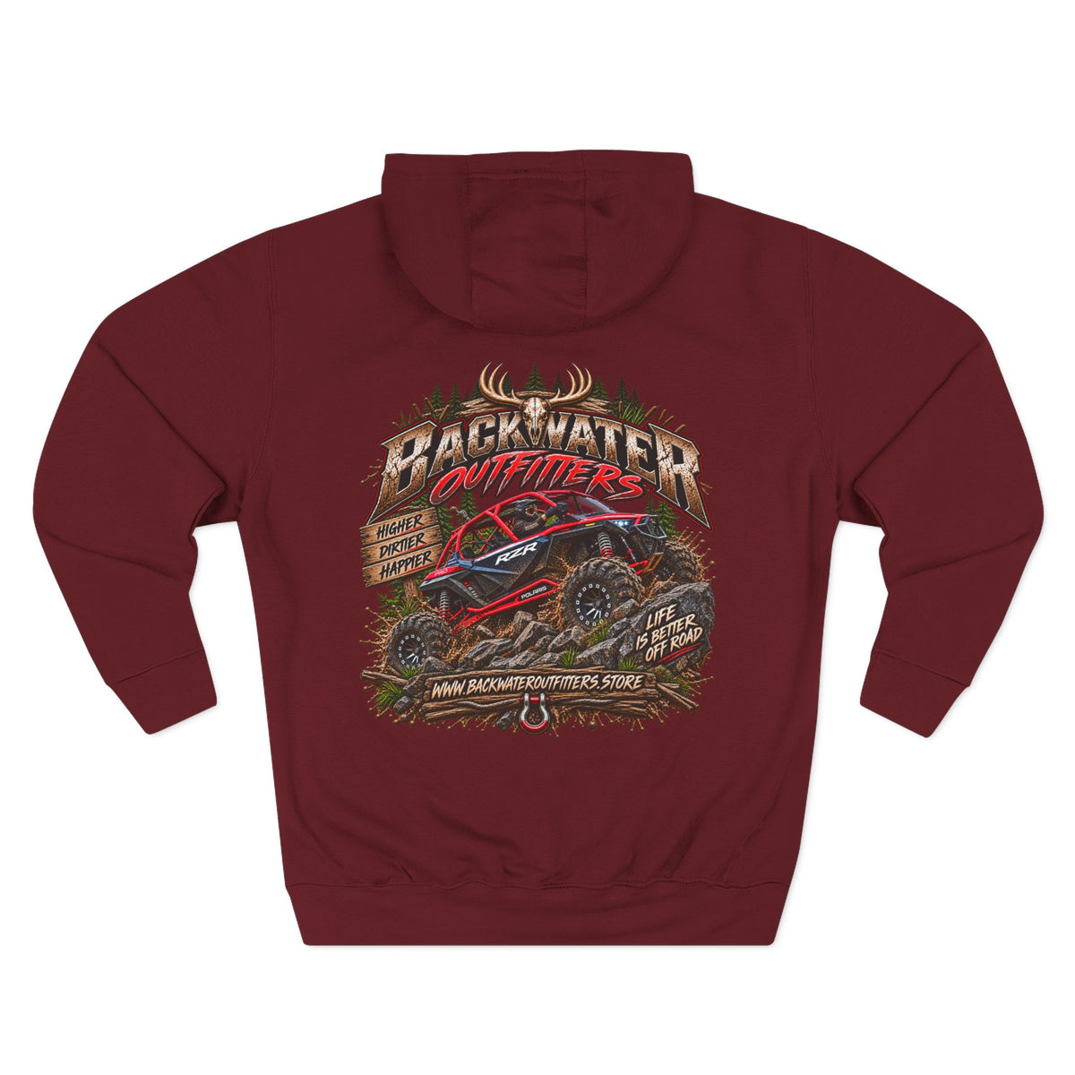 Backwater Outfitters Off-Road Hoodie — American Flag & UTV Graphic Printify
