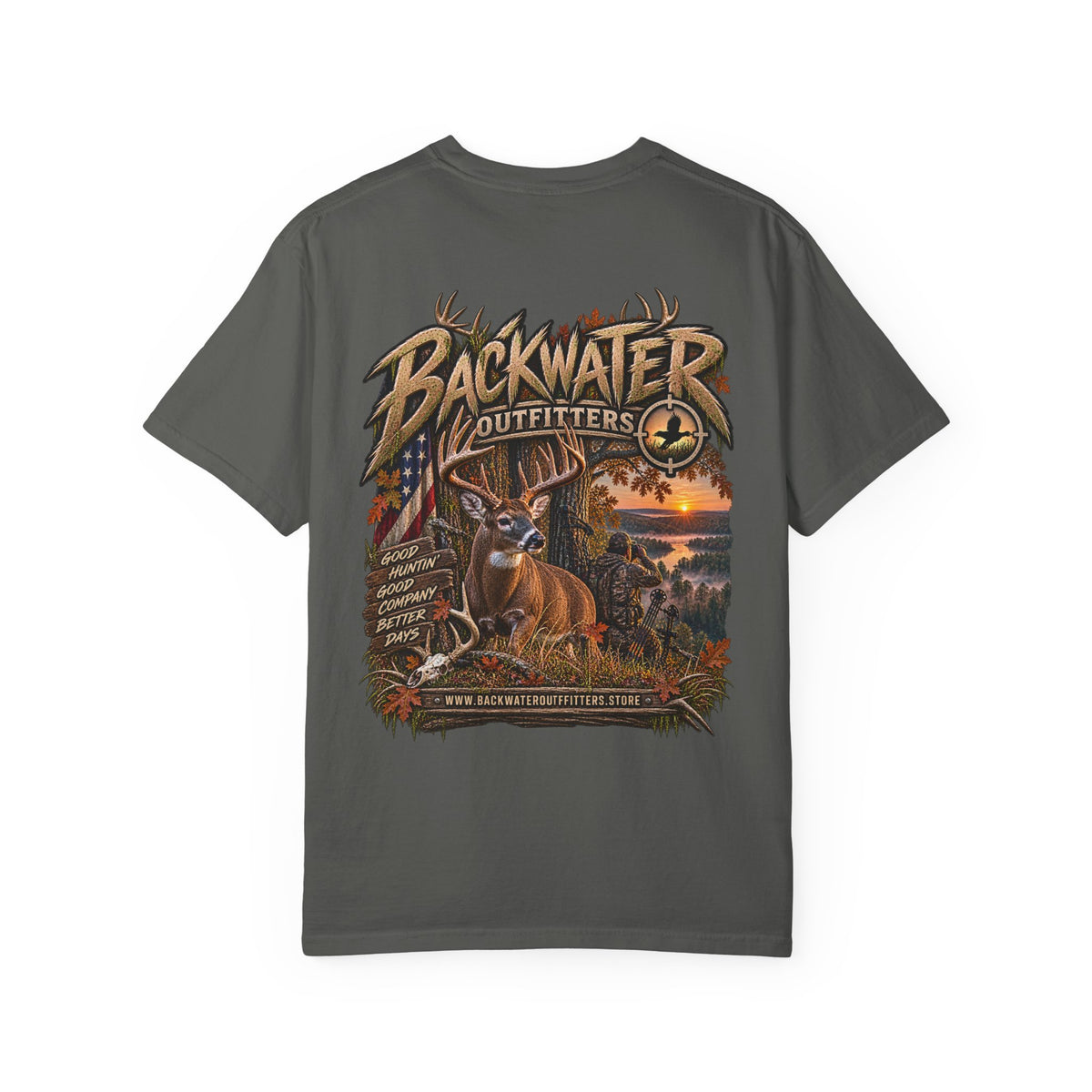 Backwater Outfitters Deer Graphic T-Shirt Printify