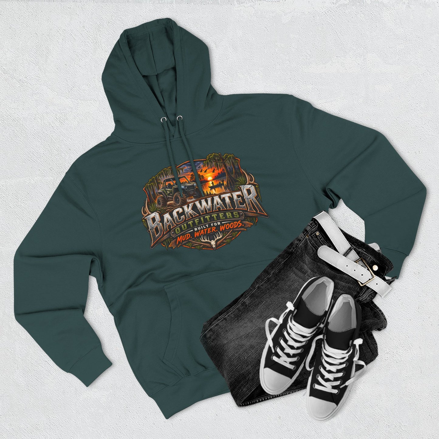 Backwater Outfitters Off-Road Hoodie – "Life's Better in the Backwoods" Graphic