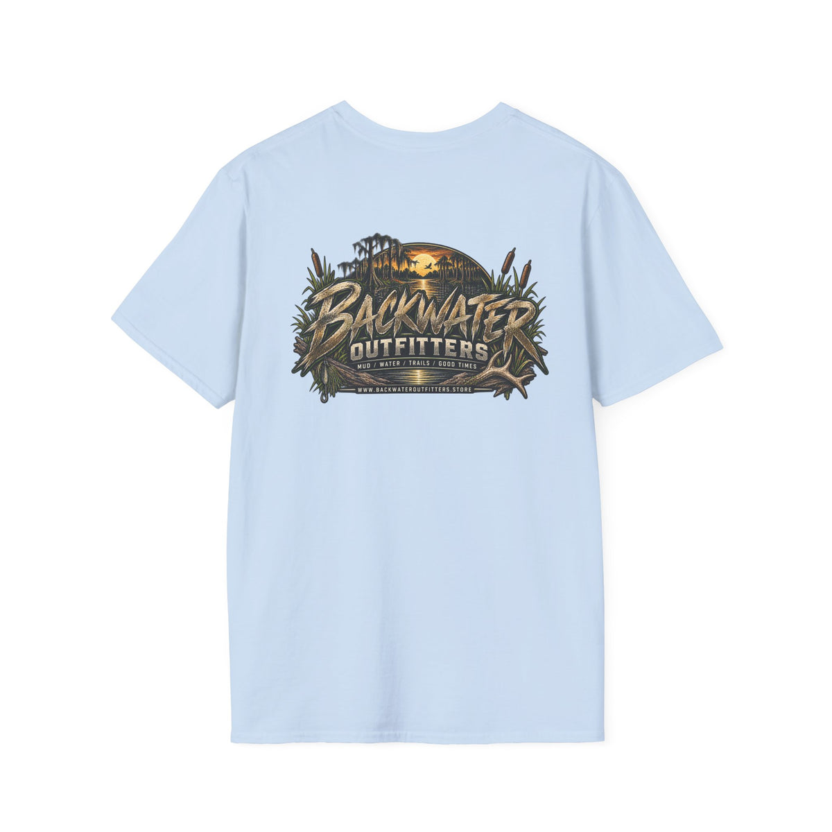 Backwater Outfitters T-Shirt – Sunset Marsh Fishing Tee Printify