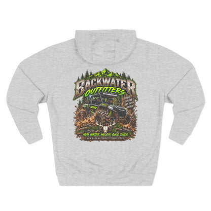Backwater Outfitters Hoodie — Off‑Road Adventure Fleece Pullover Printify
