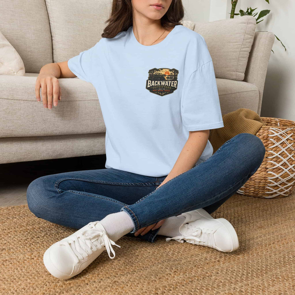 Backwater Outfitters Retro Bass Fishing Logo T-Shirt Printify