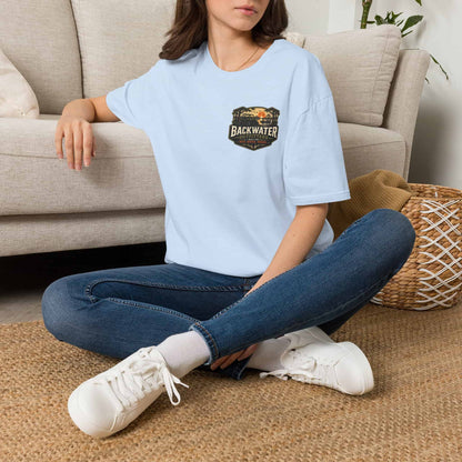 Backwater Outfitters Retro Bass Fishing Logo T-Shirt Printify
