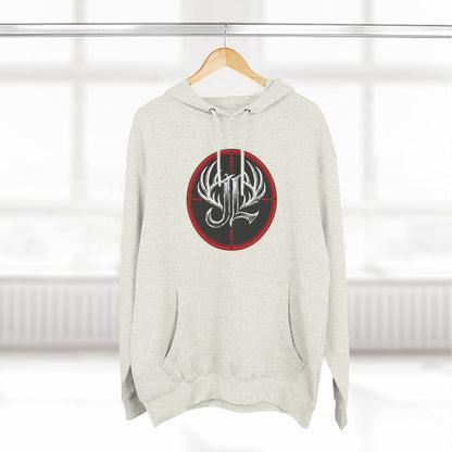 James Luker Hunting Logo Hoodie — Backwater Outfitters Antler Crest Fleece Hoodie Printify