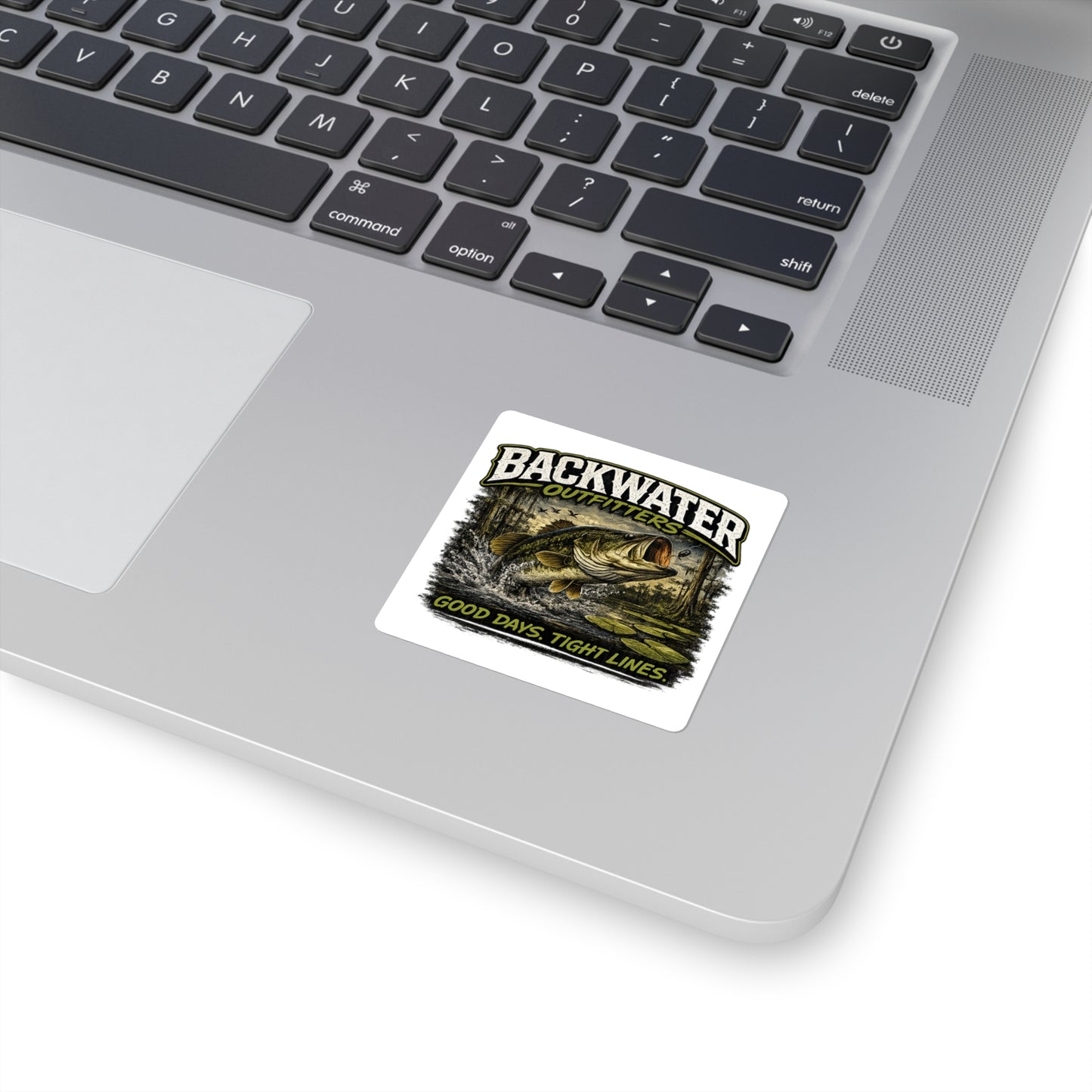 Backwater Outfitters Bass Sticker – “Good Days, Tight Lines” Square Fishing Decal