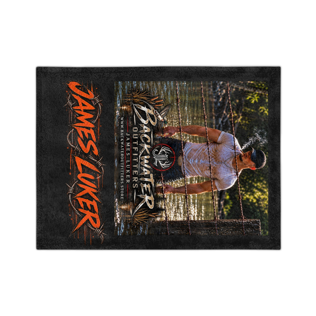 Backwater Outfitters James Luker Velveteen Microfiber Blanket Printify