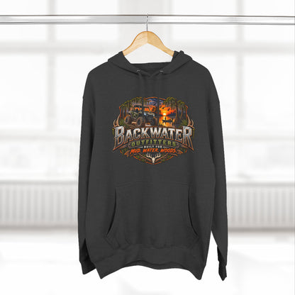 Backwater Outfitters Hoodie — Ride It, Hunt It, Fish It Graphic Pullover