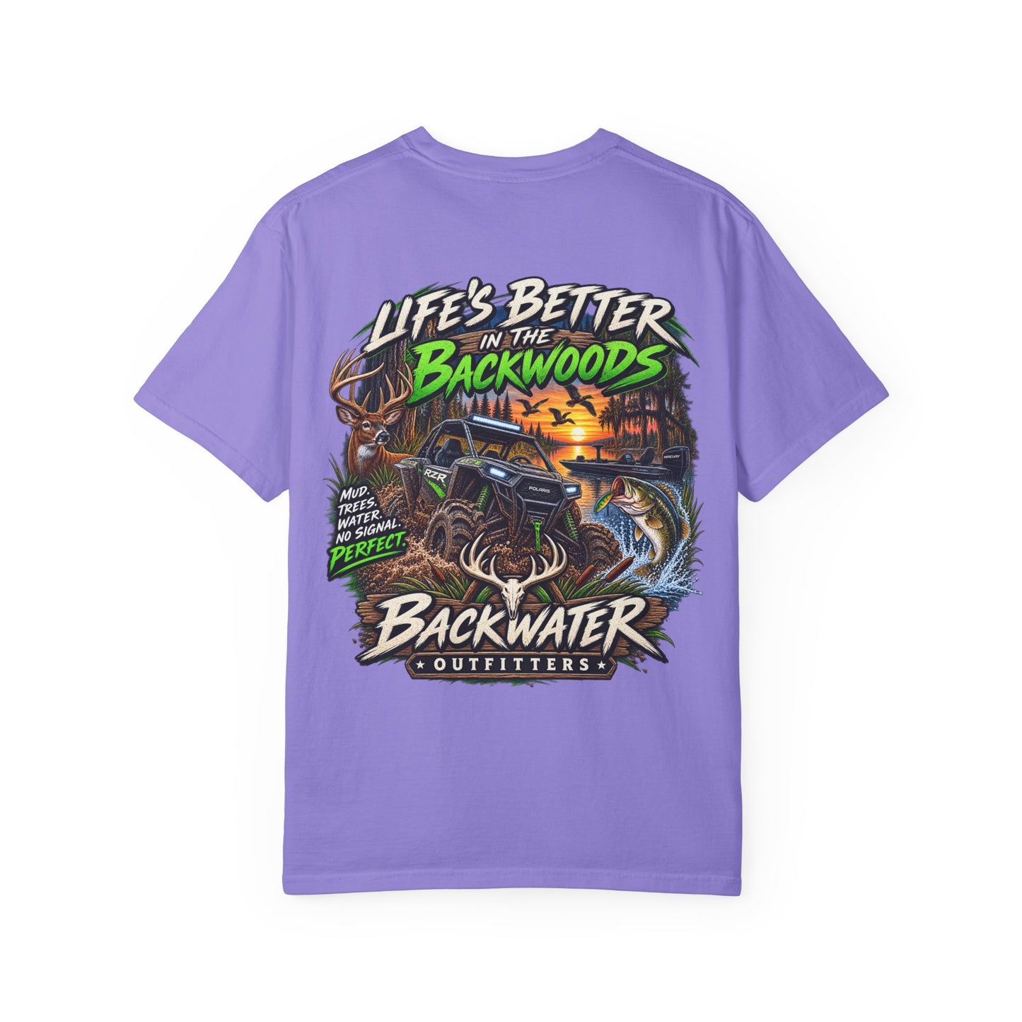 Backwater Outdoor Logo T-Shirt — Retro Fishing & Camping Tee