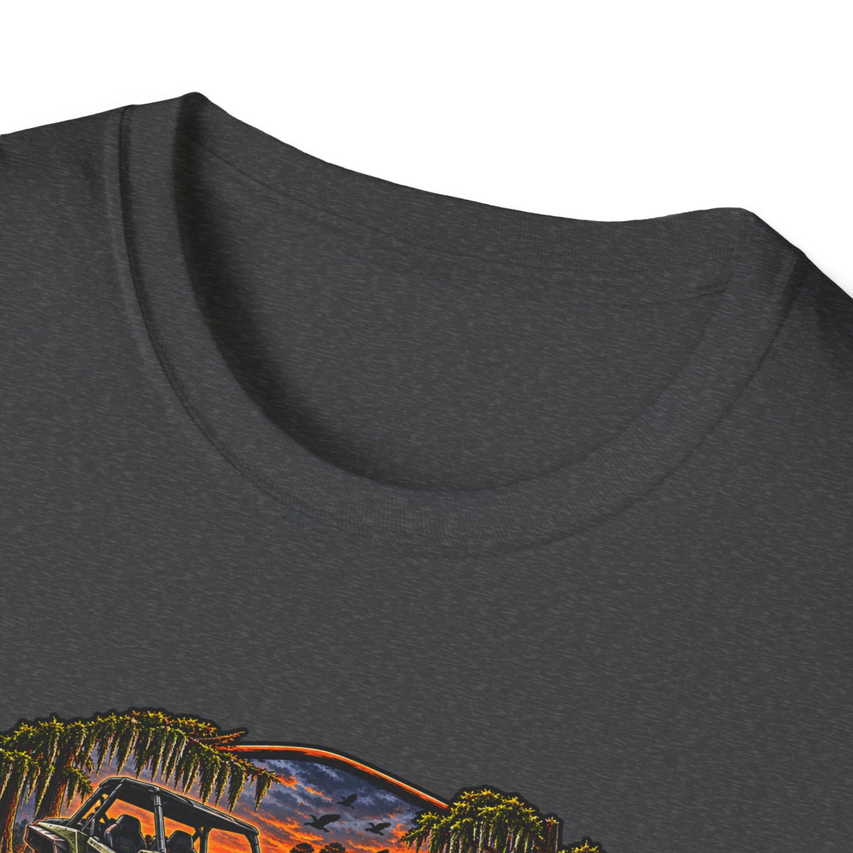 Backwater Outfitters Fishing T‑Shirt — "Raised on Backwater" Bass & Sunset Graphic Printify