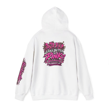 Girl Backwater Outfitters "Mud Looks Better Pink" Hoodie Printify