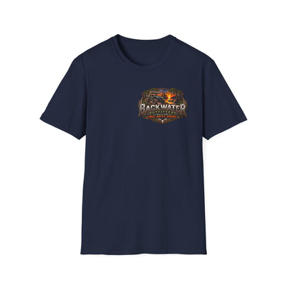 Backwater Outfitters Fishing T-Shirt — Retro Swamp Camp Logo
