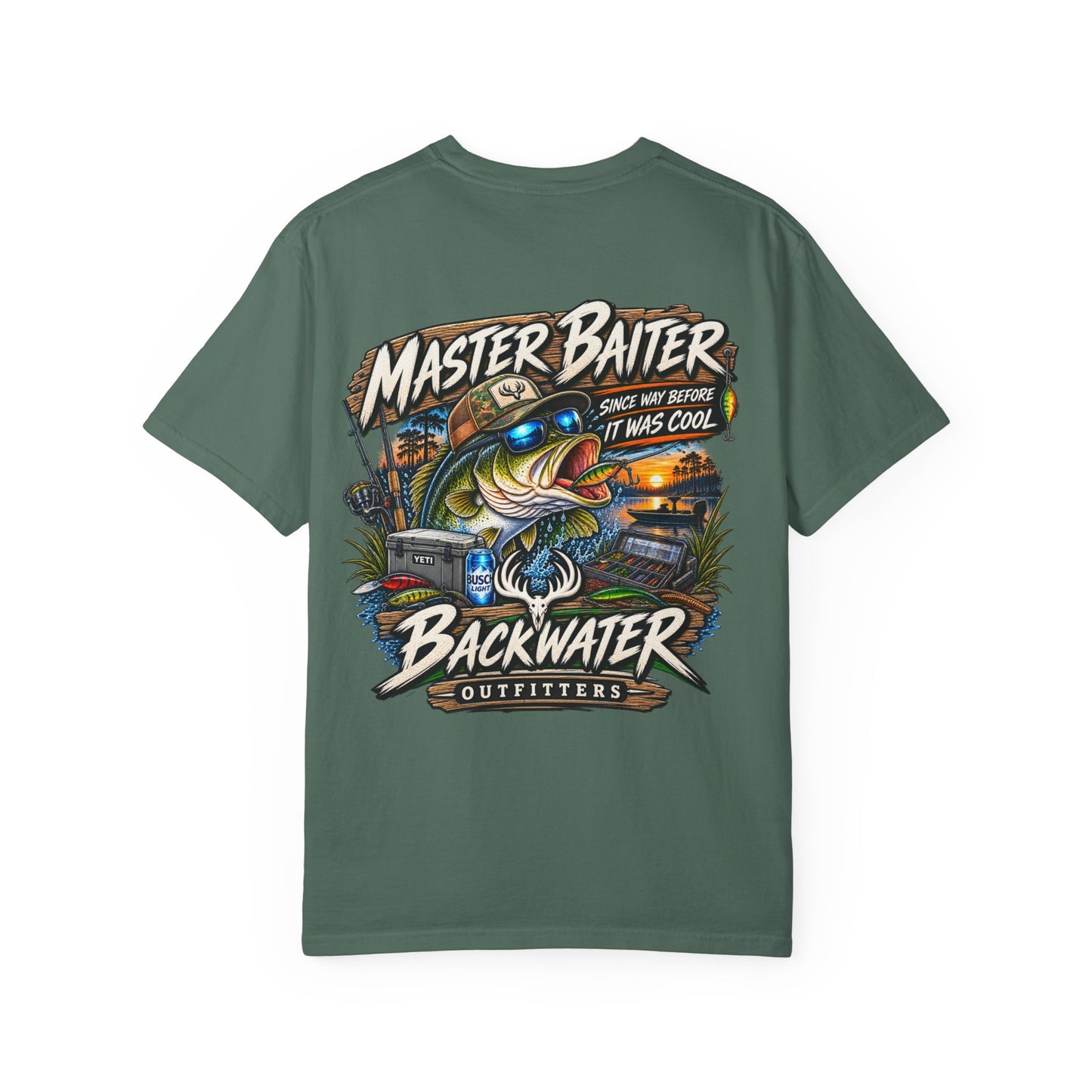 Master Baiter Backwater Outfitters Fishing T-Shirt