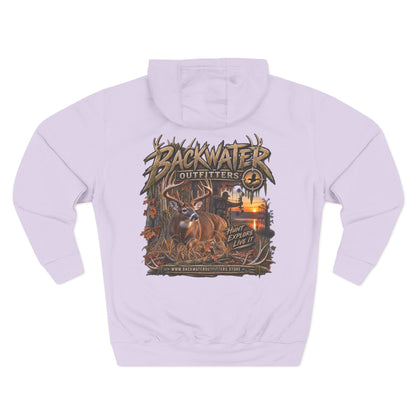 Backwater Outfitters Deer Sunset Hoodie — Hunting Outdoor Graphic Hoodie Printify