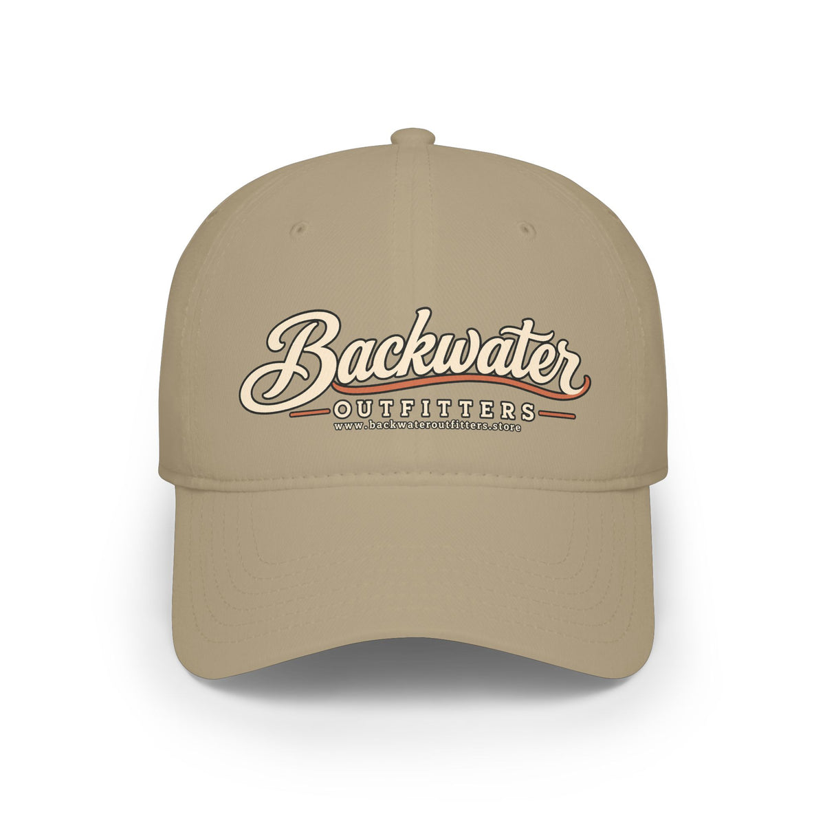 Backwater Outfitters Low Profile Baseball Cap – Retro Script Outdoor Hat