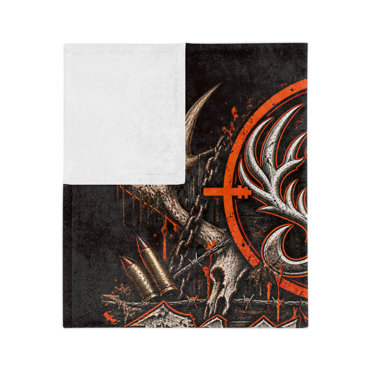 Backwater Outfitters Personalized Velveteen Blanket — "James Luker" Hunting Logo Throw Printify