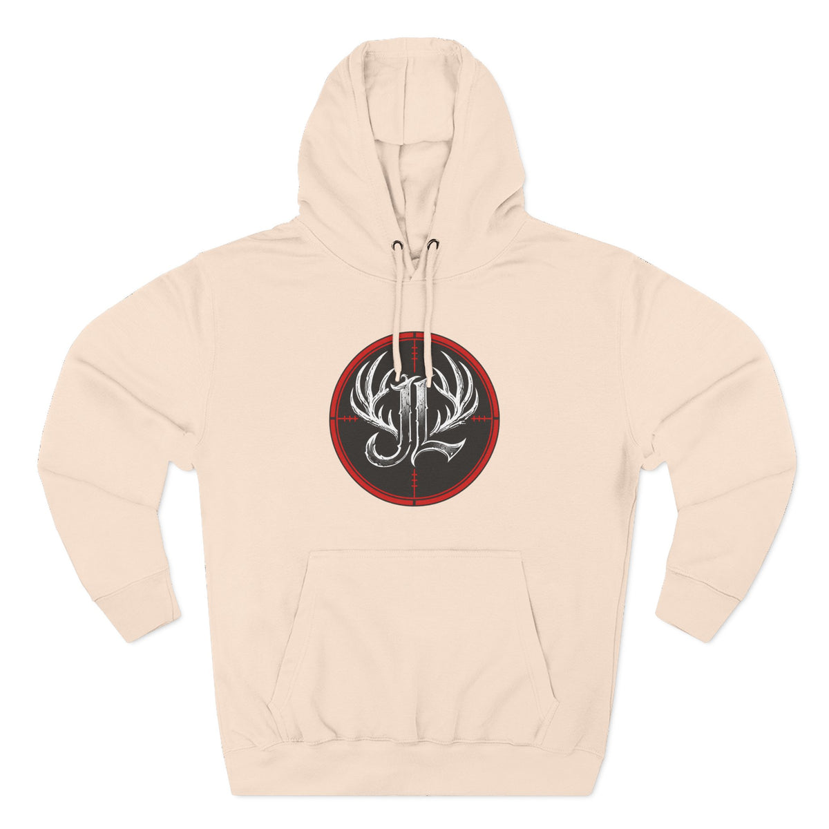 James Luker Hunting Logo Hoodie — Backwater Outfitters Antler Crest Fleece Hoodie Printify