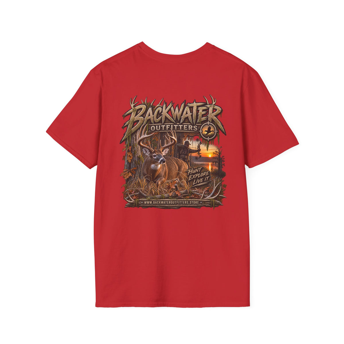Backwater Outfitters Deer Hunting T-Shirt — Outdoor Hunting Graphic Tee Printify