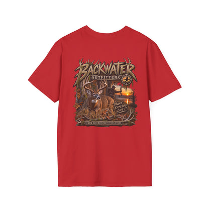 Backwater Outfitters Deer Hunting T-Shirt — Outdoor Hunting Graphic Tee Printify