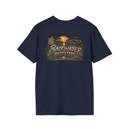 Simply Backwater Outfitters Fishing Tee – Sunset Swamp Outdoor Shirt Printify