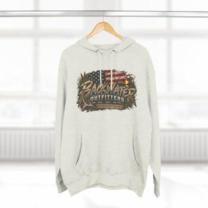 Backwater Outfitters Off-Road Hoodie – American Flag & UTV Graphic Fleece Printify