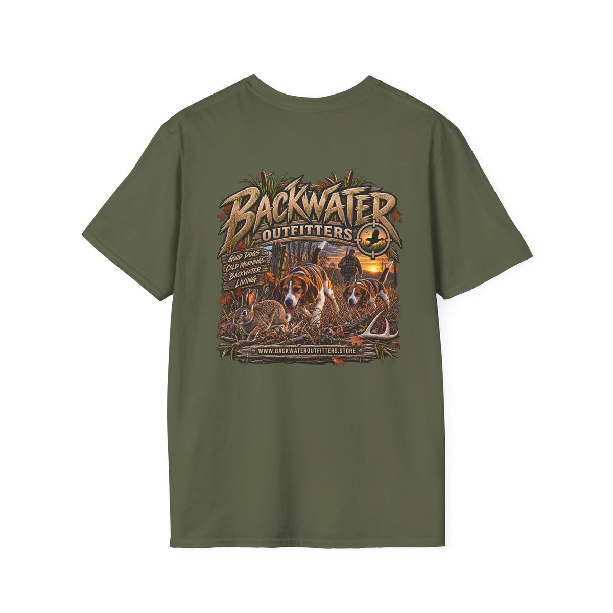 Backwater Outfitters Duck Hunting T-Shirt — Waterfowl Hunting Graphic Tee Printify