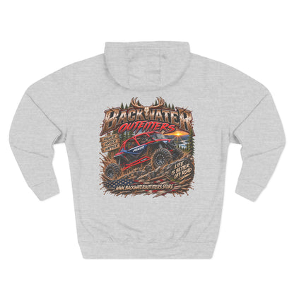 Backwater Outfitters Off-Road Hoodie – American Flag & UTV Graphic Fleece Printify