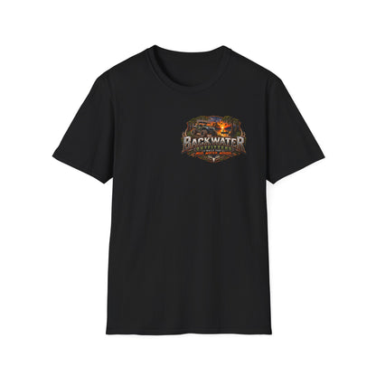 Backwater Outfitters Fishing T-Shirt — Retro Swamp Camp Logo