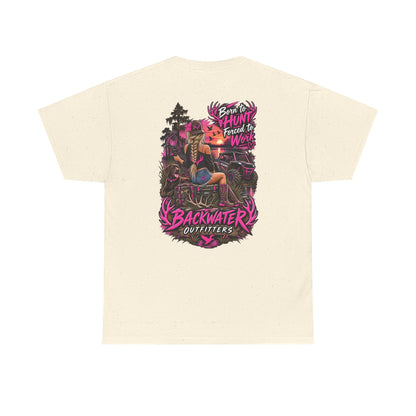 Backwater Outfitters Hunting Graphic Tee — "Born to Hunt, Forced to Work"