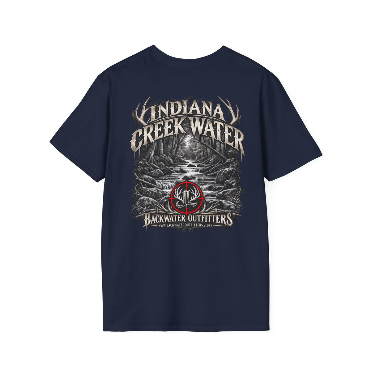 James Luker Indiana Creek Water Graphic T-Shirt — Backwater Outfitters Outdoor Tee Printify