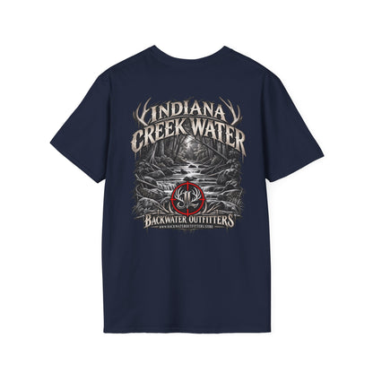 James Luker Indiana Creek Water Graphic T-Shirt — Backwater Outfitters Outdoor Tee Printify